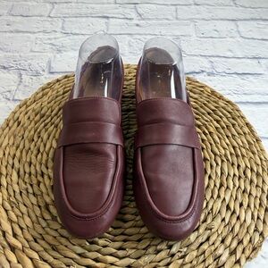Madewell Burgundy Leather Loafers. Size 8.